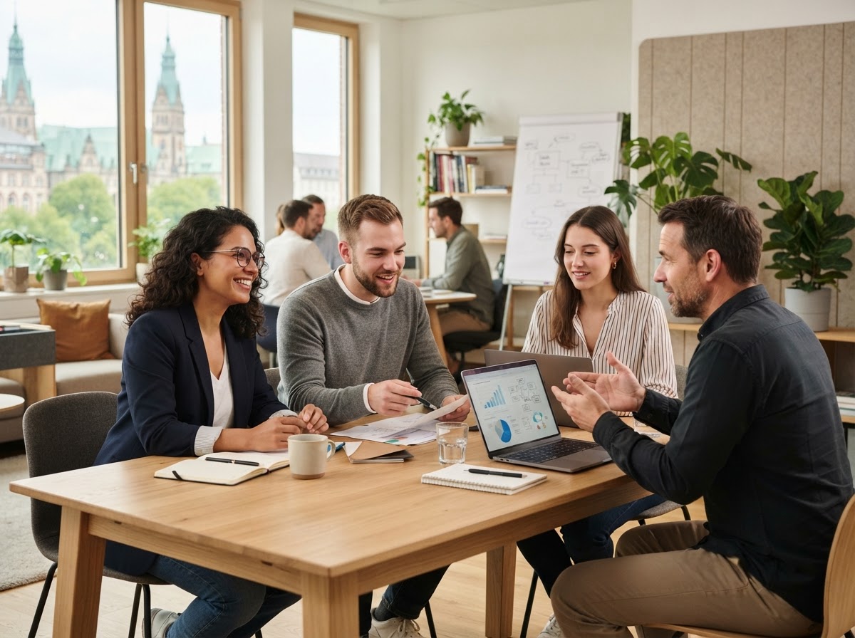 Brevundero Analystin bei der Arbeit mit Echtzeit-Datenvisualisierungen